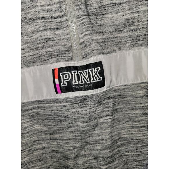 Women's Victoria Secret Pullover Zip Hoodie White/Gray Size Small Petite - Picture 4 of 5